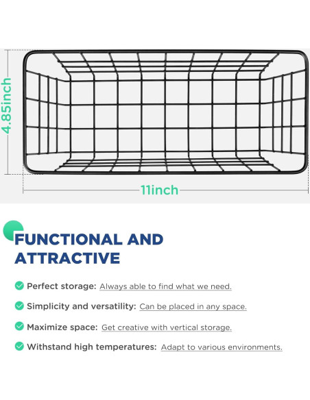 Cestas de Almacenamiento Ptinyiv 2pack Sin Perforación Negro Cestas de Almacenamiento Ptinyiv 2pack Sin Perforación Negro