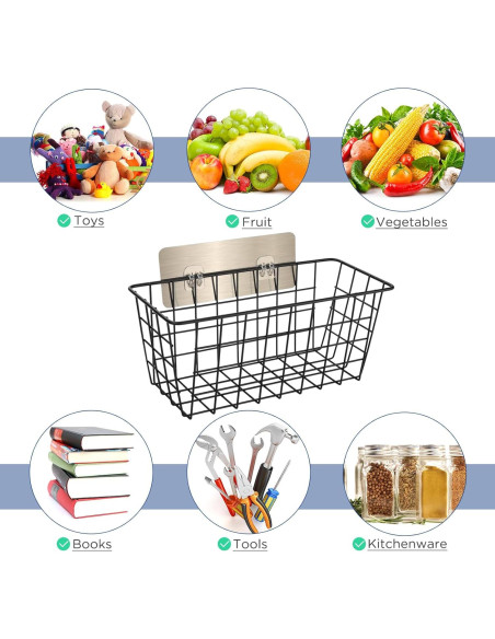 Cestas de Almacenamiento Ptinyiv 2pack Sin Perforación Negro Cestas de Almacenamiento Ptinyiv 2pack Sin Perforación Negro