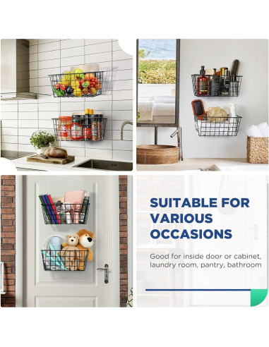 Cestas de Almacenamiento Ptinyiv 2pack Sin Perforación Negro