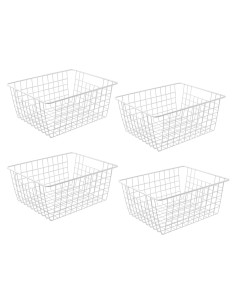 Cestas de Almacenamiento de Alambre Blanco Brightalk 4 Piezas 35.56 cm