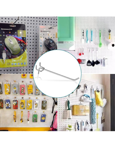 50 Ganchos para Tablero de Clavos Jiozermi 15.24 cm Metal Resistente