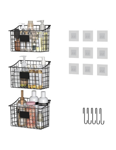 Cesta de Almacenamiento Pared X-cosrack 3 Piezas 26.9x19.1x13 cm