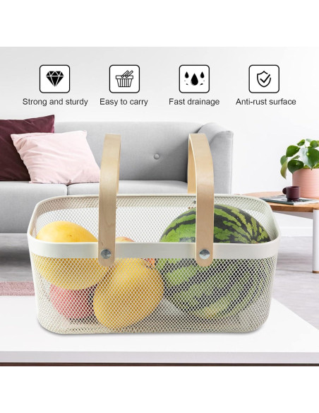 Cesta de Cosecha de Jardín MACOIOR M-001 Blanco 24.89x39.88cm