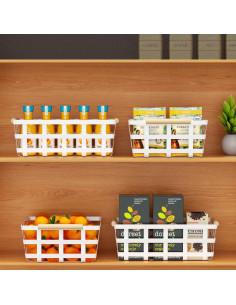 Cestas de Almacenamiento SlimmKISS 2P Alambre Blanco 40x30x15cm 2