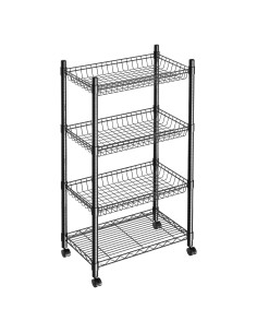 Estante de Alambre Ajustable Guan River 4 Niveles Negro 124.9 cm