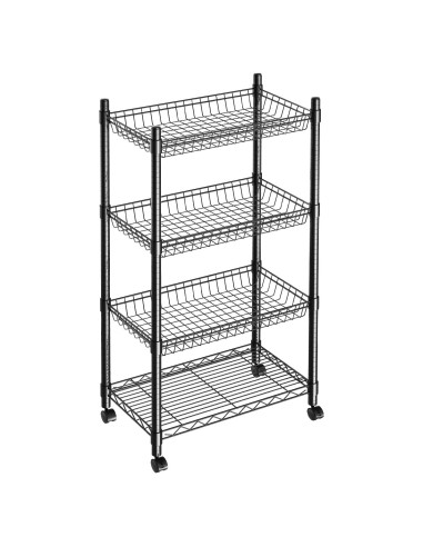 Estante de Alambre Ajustable Guan River 4 Niveles Negro 124.9 cm