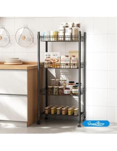 Estante de Alambre Ajustable Guan River 4 Niveles Negro 124.9 cm 2