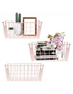 Cesta de Almacenamiento Metálica LUANT Oro Rosa 3PCS