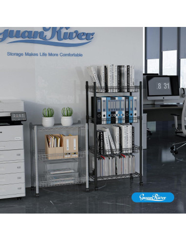 Estante de Alambre Ajustable Guan River 4 Niveles Negro 124.9 cm