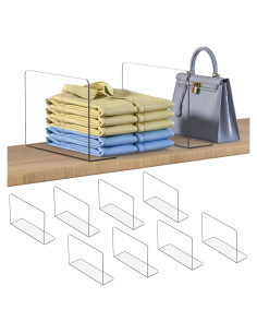 Divisores de Estante OKPOW Acrílico Transparente 8 Paquetes