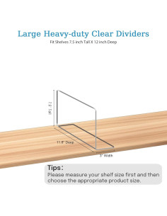 Divisores de Estante OKPOW Acrílico Transparente 8 Paquetes 2