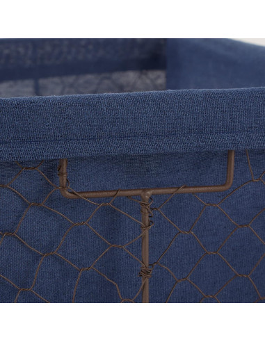 Cestas de Almacenamiento DII 3 Piezas Alambre Forradas Azul