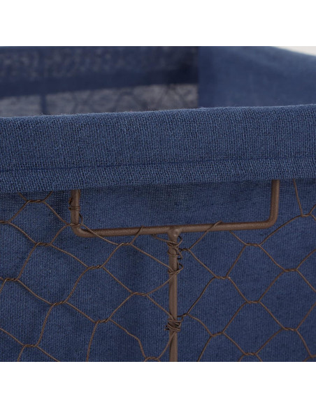 Cestas de Almacenamiento DII 3 Piezas Alambre Forradas Azul