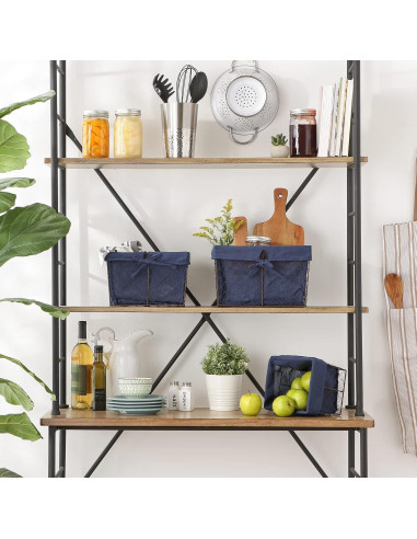 Cestas de Almacenamiento DII 3 Piezas Alambre Forradas Azul