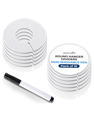 Perchas Redondas de Plástico Blanco SereneLife - 10 Piezas