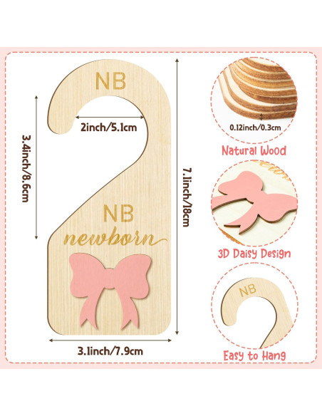 Divisores de Armario R HORSE Rosa 3D - 8 Piezas para Bebés