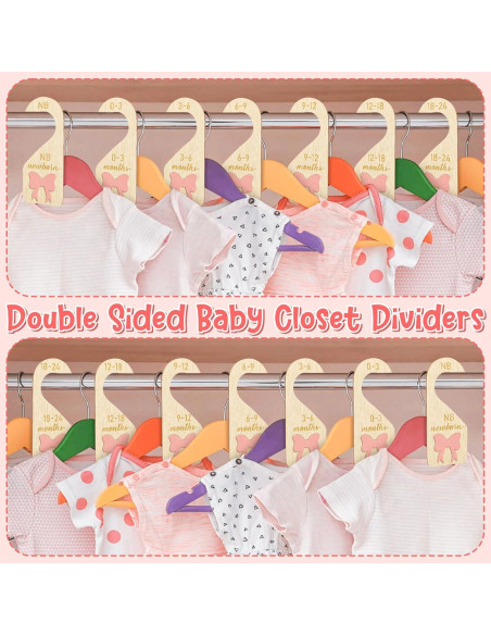 Divisores de Armario R HORSE Rosa 3D - 8 Piezas para Bebés