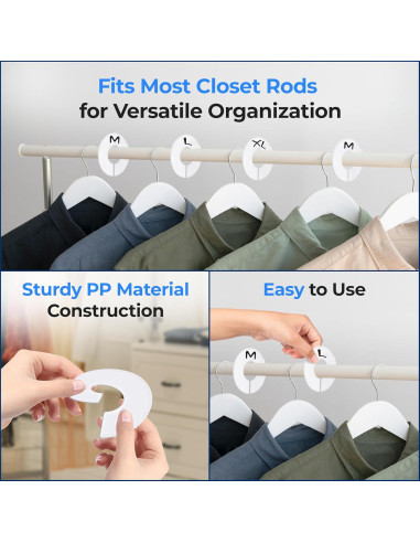 Perchas Redondas de Plástico Blanco SereneLife - 10 Piezas