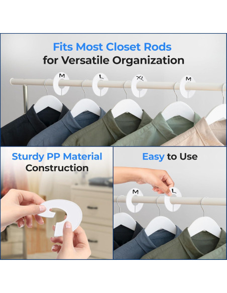 Perchas Redondas de Plástico Blanco SereneLife - 10 Piezas