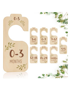 Divisores de Armario para Bebés GIFTACITY - 8 Organizadores de Madera