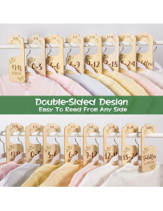 Divisores de Armario para Bebés GIFTACITY - 8 Organizadores de Madera 2