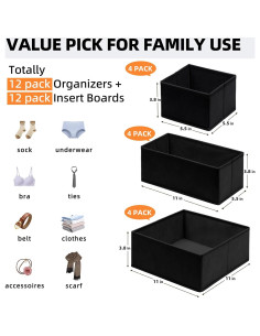 Organizador de Cajones Criusia 12 Paquete - Sin Olor, Apilable 2