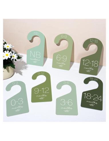 Divisores de Ropa para Bebé Whaline 7Pcs Verde Salvia