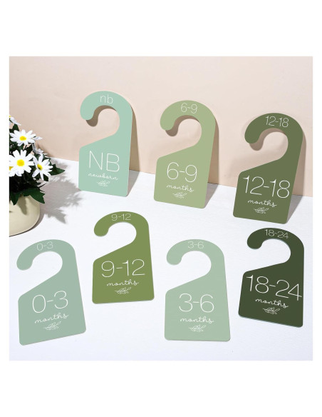 Divisores de Ropa para Bebé Whaline 7Pcs Verde Salvia