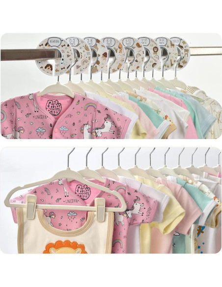 Conjunto Organizador de Armario BABYRISH - 30 Perchas Terciopelo