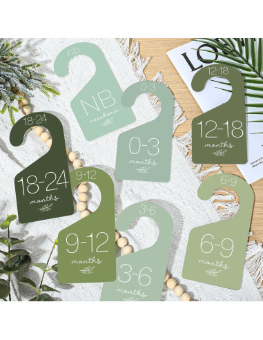 Divisores de Ropa para Bebé Whaline 7Pcs Verde Salvia