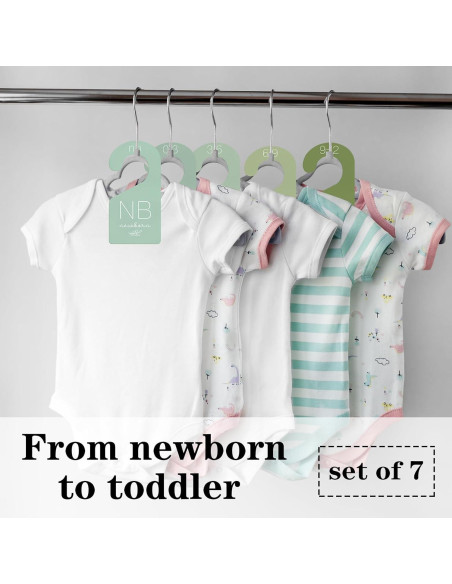 Divisores de Ropa para Bebé Whaline 7Pcs Verde Salvia