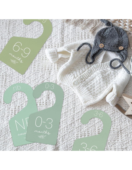 Divisores de Ropa para Bebé Whaline 7Pcs Verde Salvia