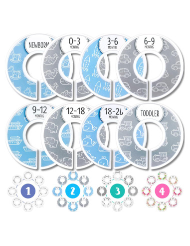 Divisores de Armario para Bebé Elle con Amor - Set de 8 Azul