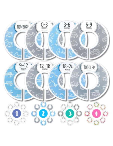 Divisores de Armario para Bebé Elle con Amor - Set de 8 Azul