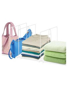 Divisores de Estante de Alambre SSAWcasa - Paquete de 8 Blancos