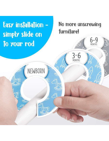 Divisores de Armario para Bebé Elle con Amor - Set de 8 Azul