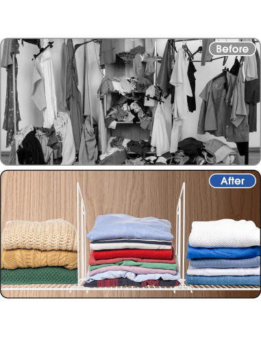 Divisores de Estante de Alambre SSAWcasa - Paquete de 8 Blancos