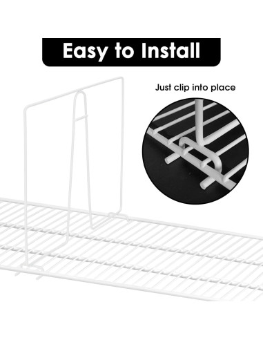 Divisores de Estante de Alambre SSAWcasa - Paquete de 8 Blancos