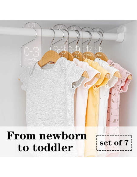 Divisores de Ropa para Bebé Whaline 7 Piezas Acrílico 8.9x17.8cm