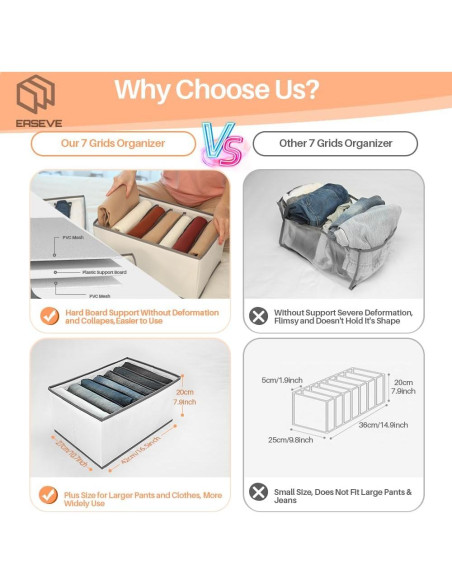 Organizador de Armario EASEVE 2 Paquete 7 Rejillas Plegables Organizador de Armario EASEVE 2 Paquete 7 Rejillas Plegables