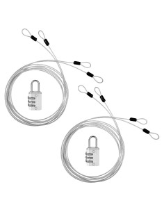 2 Cables de Seguridad con Doble Bucle 2m SynHHergyx Plata