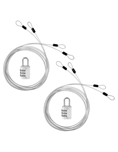 2 Cables de Seguridad con Doble Bucle 2m SynHHergyx Plata