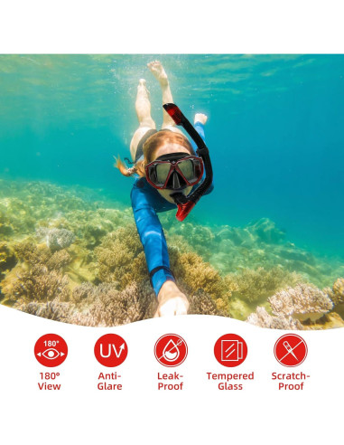 Equipo de Snorkel AosDero JLAS2P-R para Adultos Rojo