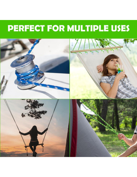 Cuerda Trenzada de Polipropileno D-Unique 3/8" x 30.48 m Verde-Multicolor Cuerda Trenzada de Polipropileno D-Unique 3/8" x 30.48 m Verde-Multicolor