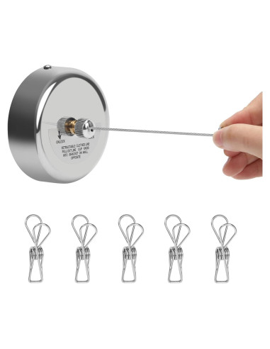 Cuerda de Ropa Retráctil Coolrunner 2.8m Acero Inoxidable 15kg