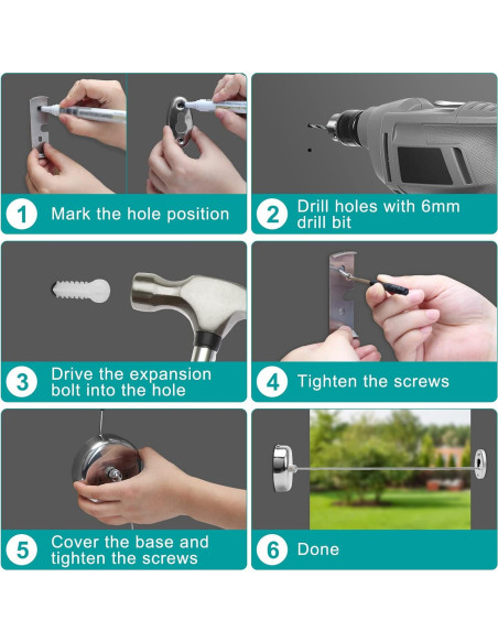 Cuerda de Ropa Retráctil Coolrunner 2.8m Acero Inoxidable 15kg