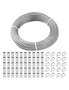 Kit de Cable de Acero Inoxidable 3mm TooTaci 50m con Accesorios