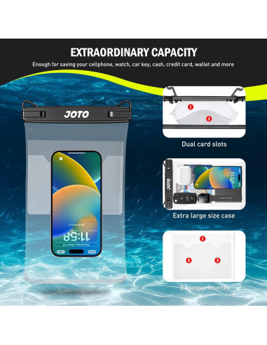 Bolsa Impermeable JOTO para Teléfono - IPX8, Negro