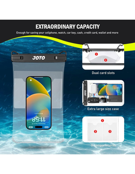 Bolsa Impermeable JOTO para Teléfono - IPX8, Negro