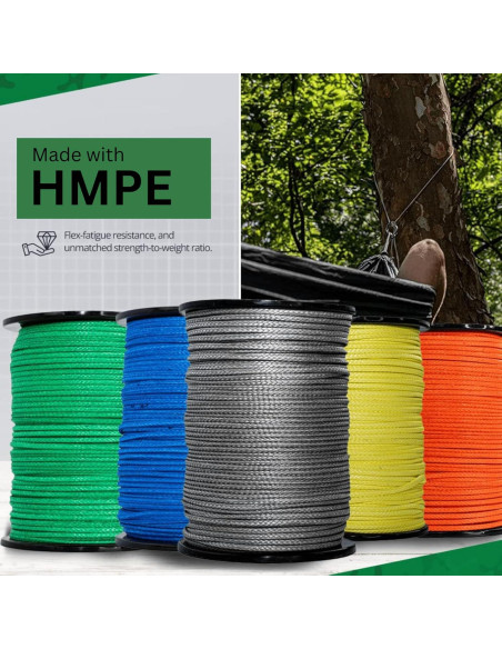 Cuerda Trenzada Hueca HMPE SGT KNOTS 1/4" x 15.24m Verde